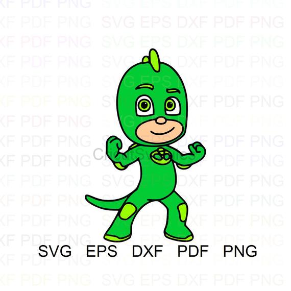 570x570 Gekko Silhouettes Pj Masks Vector Clipart Dxf Pdf Png Etsy