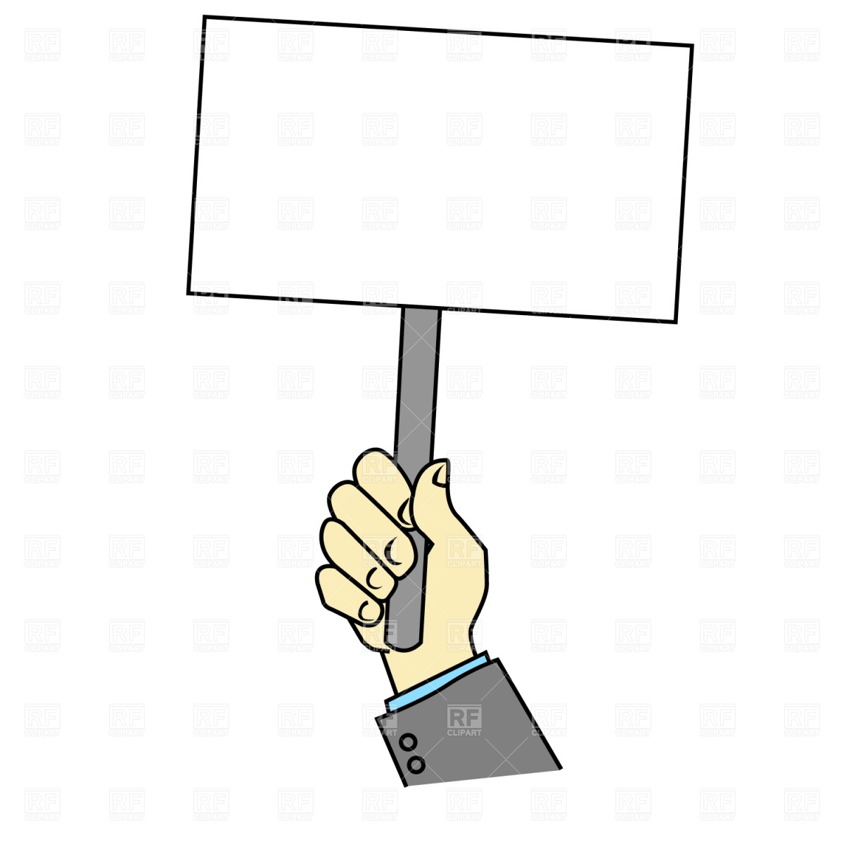 1200x1200 Hand With Blank Placard Vector Image Of Signs, Symbols, Maps