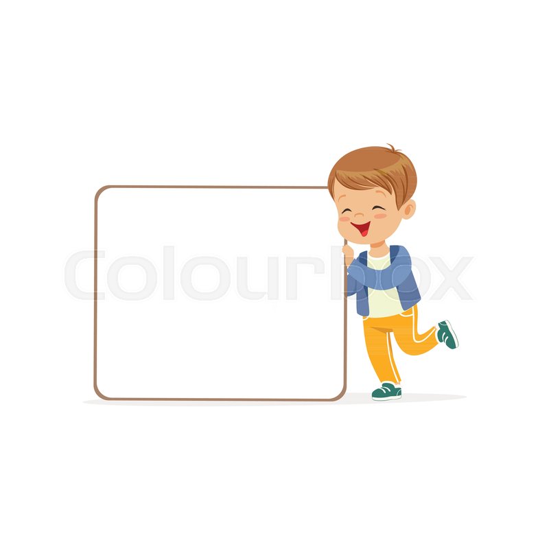 800x800 Happy Boy Character With White Empty Stock Vector Colourbox