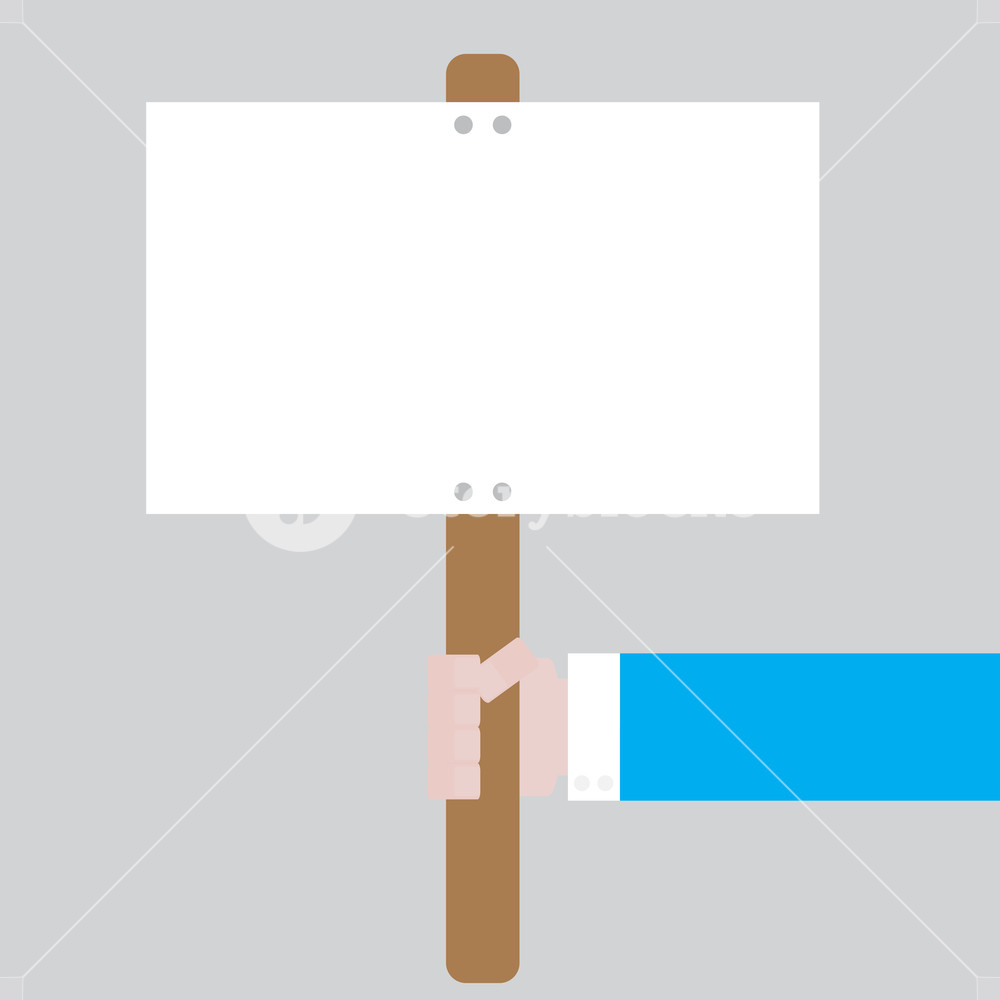 1000x1000 Blank Banner In Hand Placard Demonstration, Protest Radical