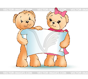 300x270 Teddy Bears Holding Placard