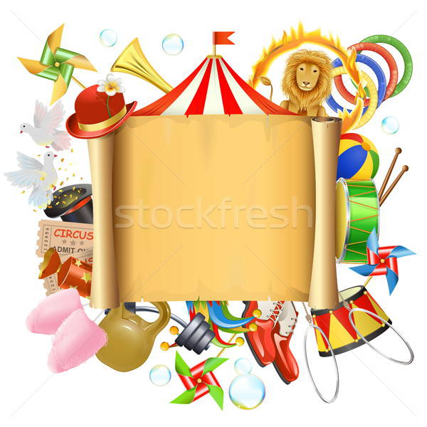 600x600 Vector Circus Placard Vector Illustration Dashadima