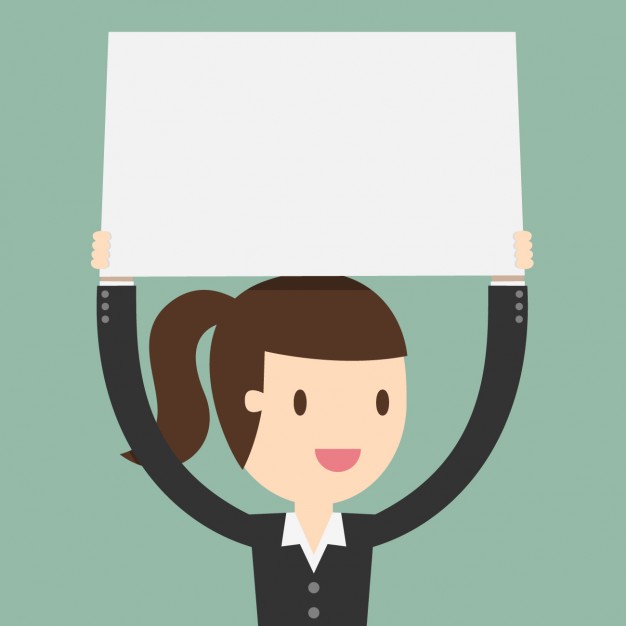626x626 Business Woman With A Blank Placard Vector Free Download