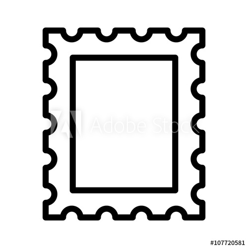 500x500 Postage Stamp Or Letter Stamp Line Art Icon