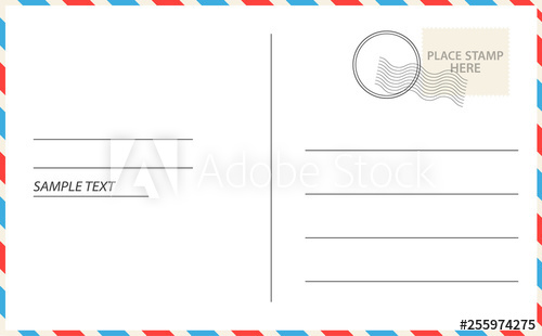 500x310 Vector Postcard With White Paper Vector Postcard Empty Mail Stamp