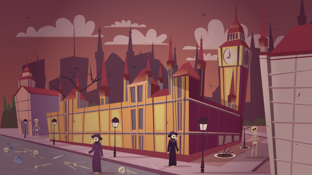 London Plague Epidemic Illustration Cartoon London Great Bubonic 626x352 London Plague Epidemic Illustration Cartoon London Great Bubonic