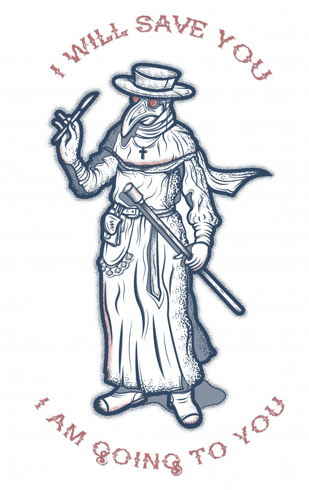 Doctor In A Special Suit During The Plague Vector Premium Download 626x991 Doctor In A Special Suit During The Plague Vector Premium Download