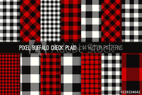 500x334 Lumberjack Buffalo Check Plaid Vector Patterns Red, Black