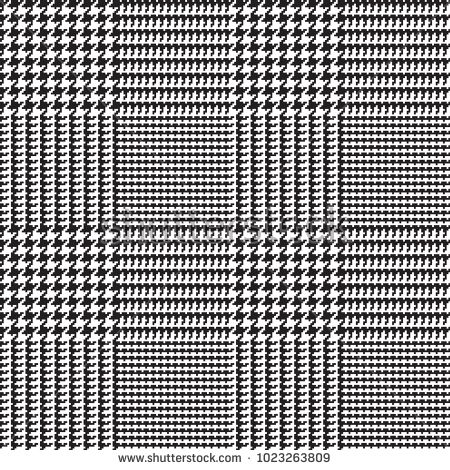 450x470 Glen Plaid Vector Pattern In Black And White Checks Classic