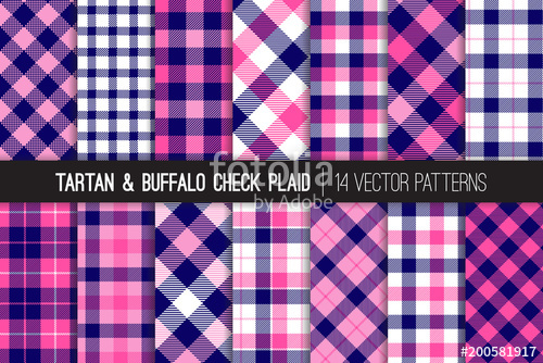 Navy Blue And Pink Tartan And Buffalo Check Plaid Vector Patterns 500x334 Navy Blue And Pink Tartan And Buffalo Check Plaid Vector Patterns