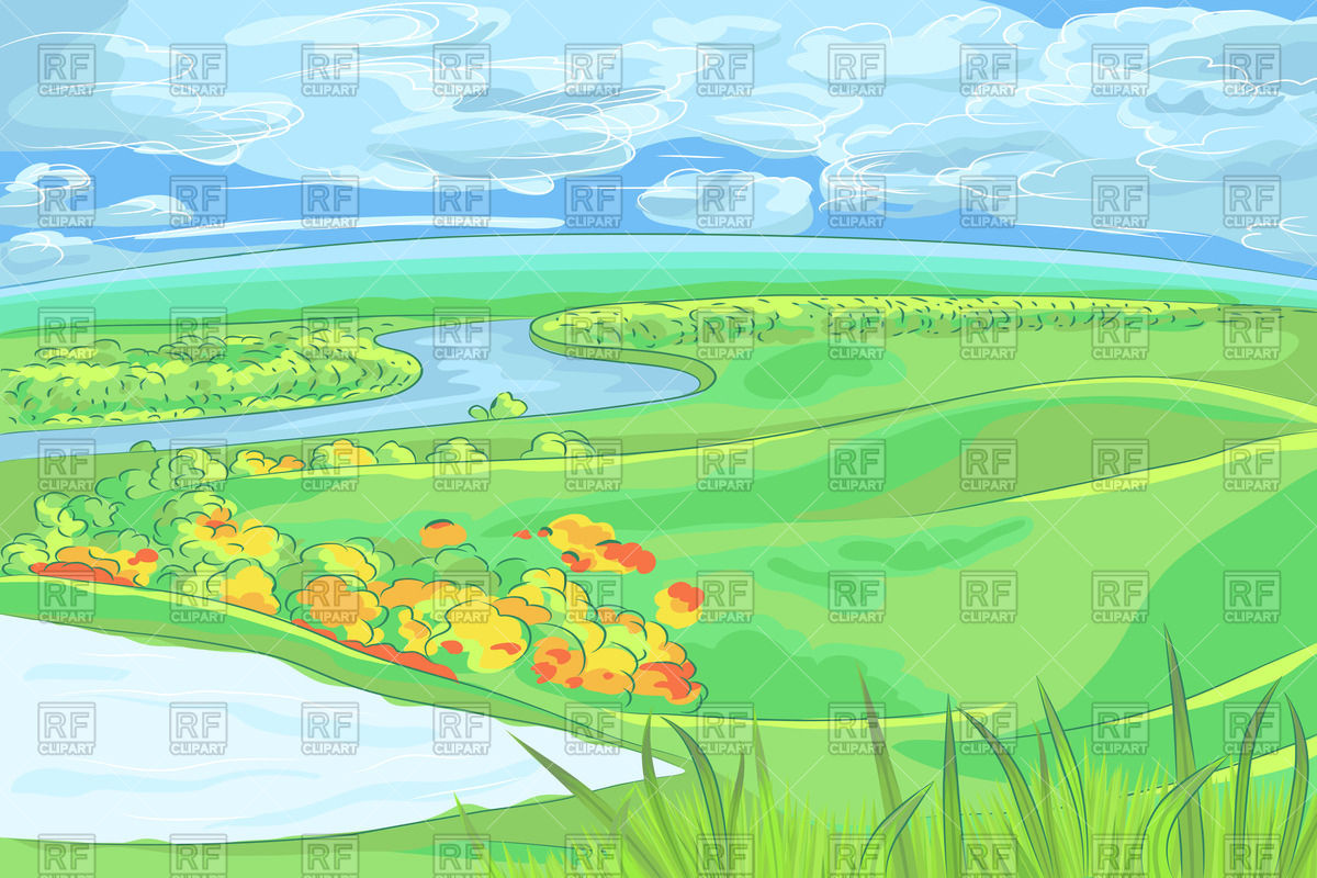 Landscape Of Meadow With River 1200x800 Landscape Of Meadow With River
