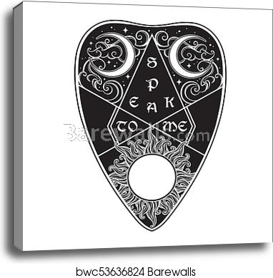 382x390 Ouija Board Mystifying Oracle Planchette Vector, Canvas Print