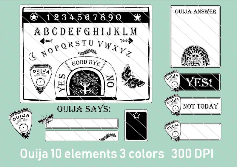 794x561 Ouija Clipart Planchette Clipart Hand Drawn Vector Pdf And Etsy