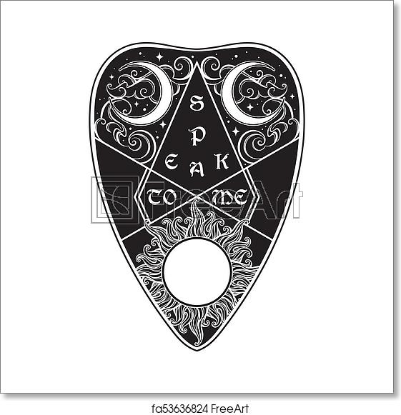 561x581 Free Art Print Of Ouija Board Mystifying Oracle Planchette Vector