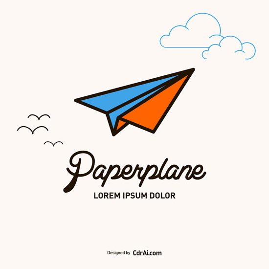 550x550 Paper Plane Icon Flat Logo Design Vector Cdr