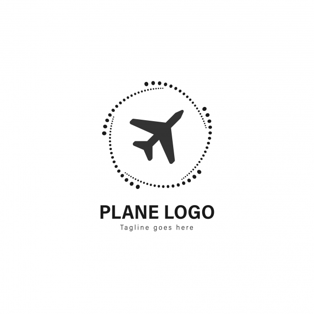 640x640 Plane Logo Template Design Plane Logo With Modern Frame Isolated
