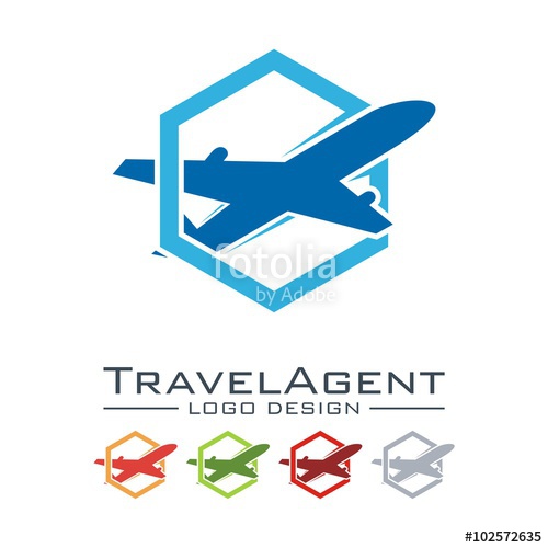 500x500 Travel And Tour Logo, Plane, Hexagon Design Logo Vector Stock