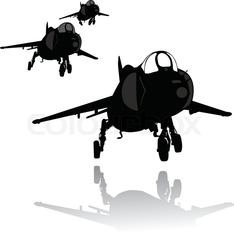 759x800 Landing Plane Silhouette Stock Vector Colourbox