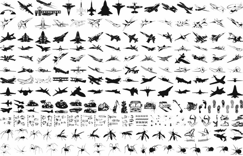 800x516 Military Plane Silhouette Vector Pack Free Vector Cdr Download
