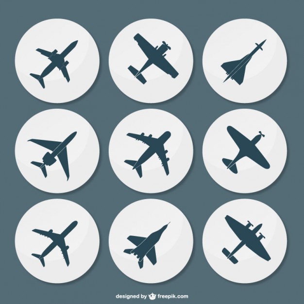 626x626 Plane Silhouettes Pack Vector Free Download