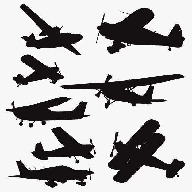 626x626 Small Plane Silhouettes Vector Premium Download