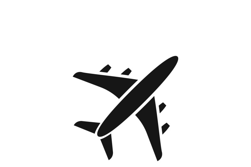 800x533 Black Air Plane Silhouette Vector Icon