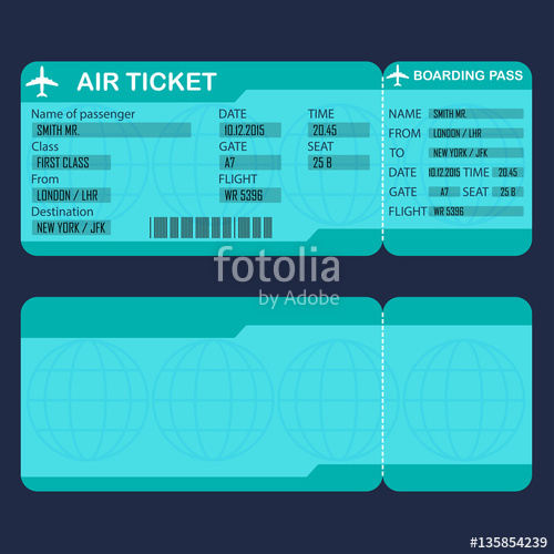 Airplane Ticket Detailed Blank Of Air Ticket Vector Illustration 500x500 Airplane Ticket Detailed Blank Of Air Ticket Vector Illustration
