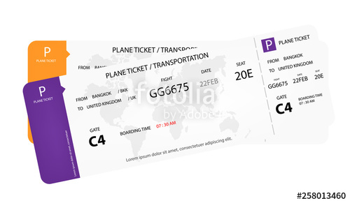 Modern Airline Tickets Plane Ticket Design On White Background 500x291 Modern Airline Tickets Plane Ticket Design On White Background