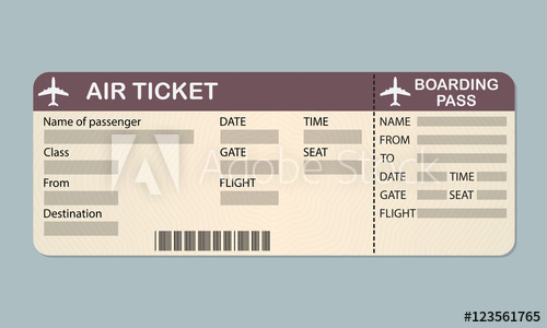 Plane Ticket Template Airline Boarding Pass Detailed Blank 500x300 Plane Ticket Template Airline Boarding Pass Detailed Blank