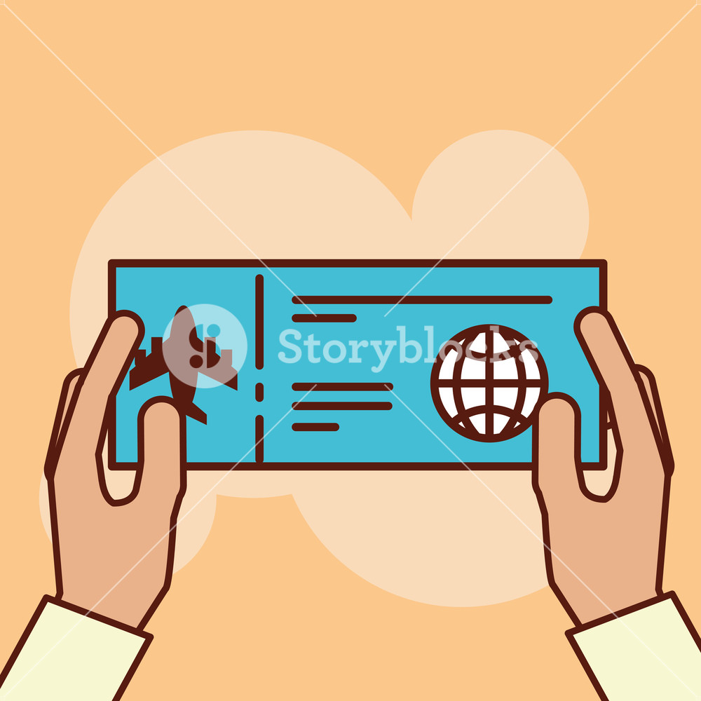 Time To Travel Hands Holding Air Ticket Vector Illustration 1000x1000 Time To Travel Hands Holding Air Ticket Vector Illustration