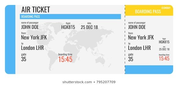 Airline Boarding Pass Ticket Vector Illustration Plane Tickets 584x280 Airline Boarding Pass Ticket Vector Illustration Plane Tickets