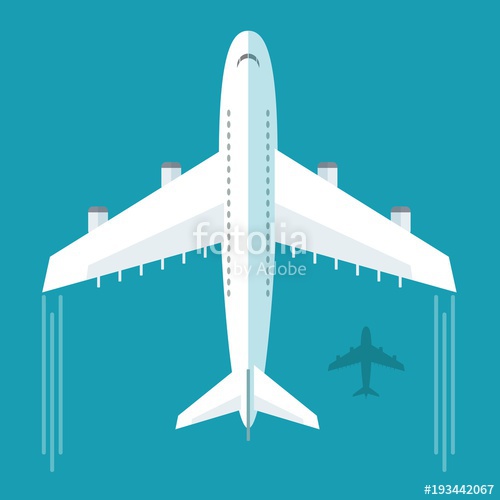 500x500 Plane Or Airplane In The Sky Vector Illustration In Flat Style