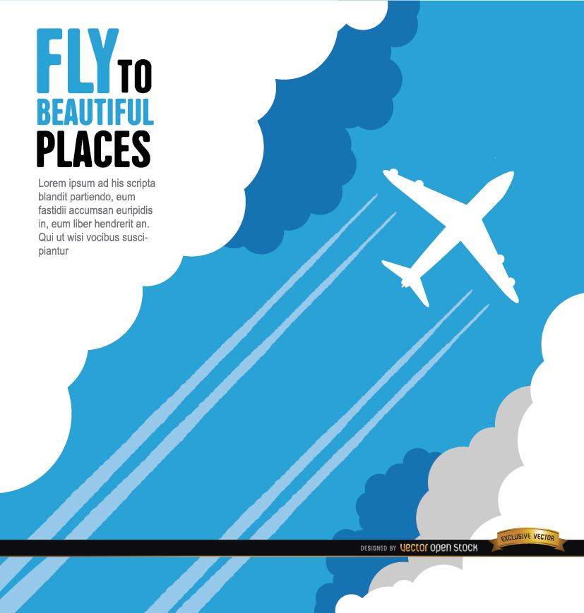 827x869 Plane Wake And Clouds Poster