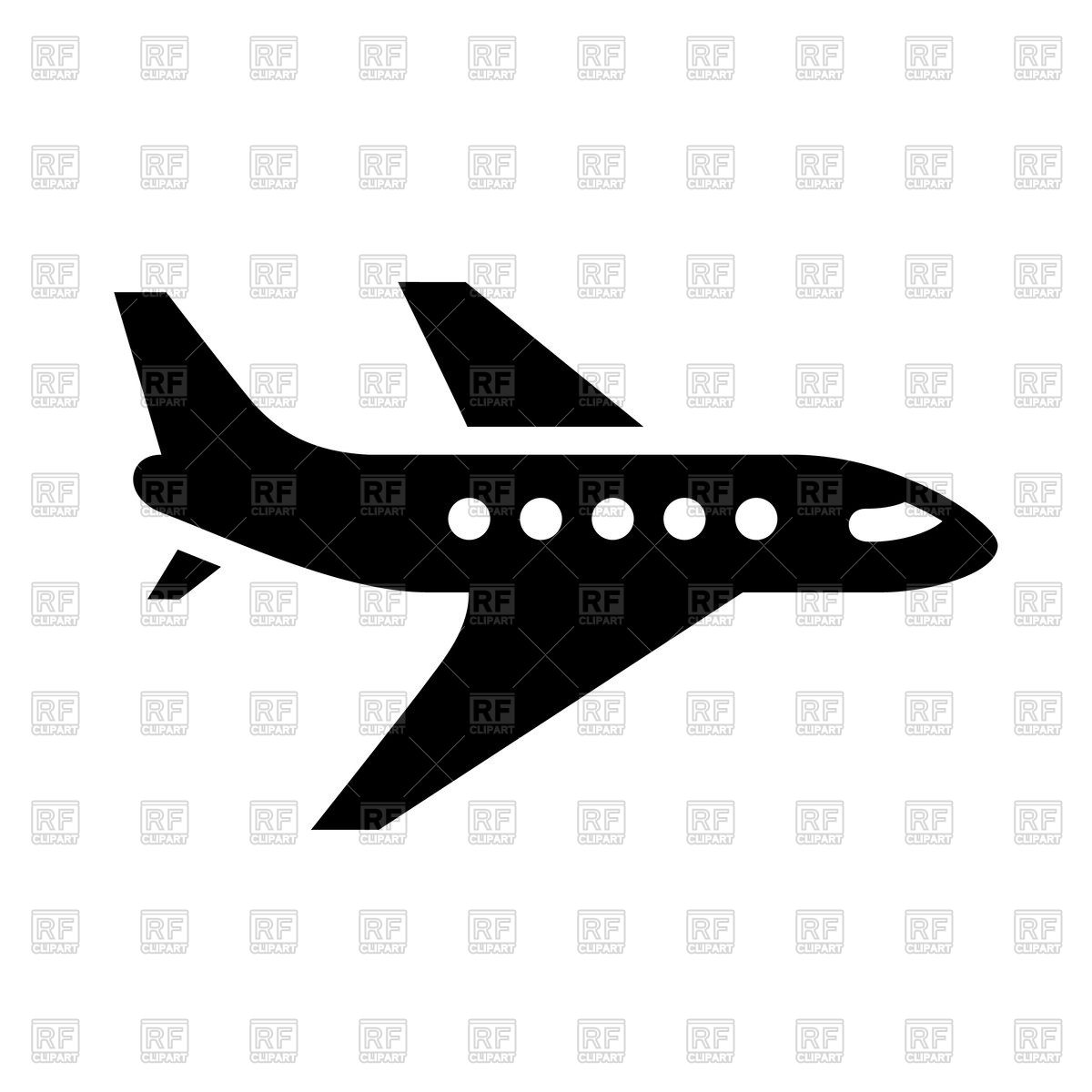 1200x1200 Airliner Or Plane Black Icon On White Background Vector Image