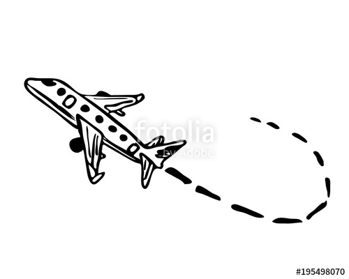 500x400 Plane Vector Illustration Draw Stock Image And Royalty Free