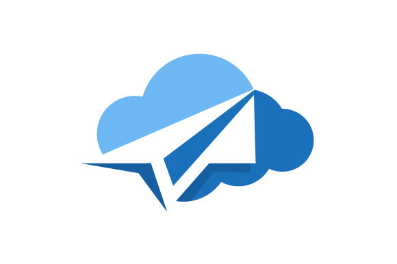 580x386 Cloud Paper Plane Vector Logo Graphic