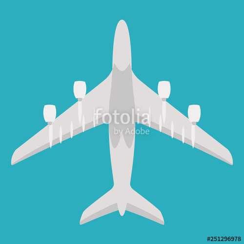 500x500 Large Passenger Planevector Illustration, Flat Stock Image
