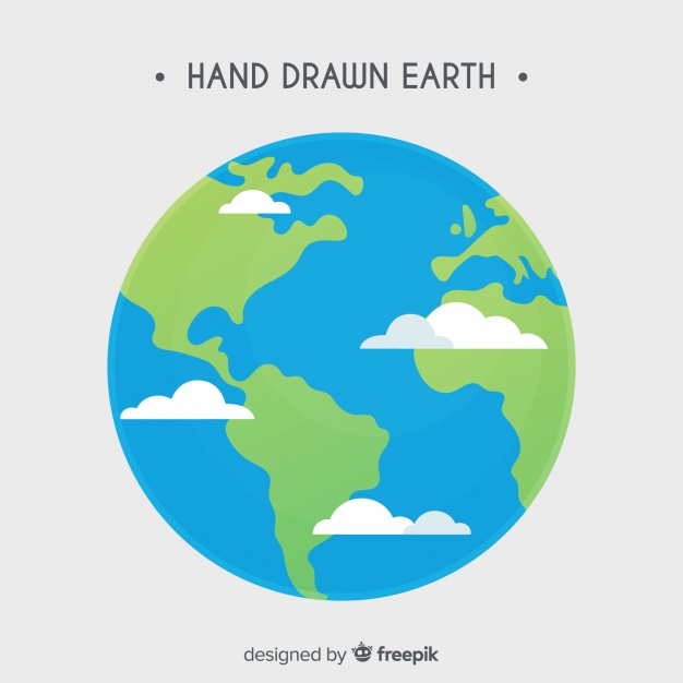 626x626 Lovely Planet Earth With Hand Drawn Style Vector Free Download