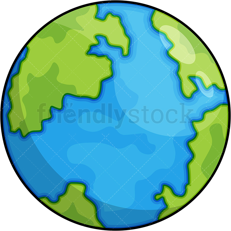 800x800 Planet Earth Cartoon Vector Clipart