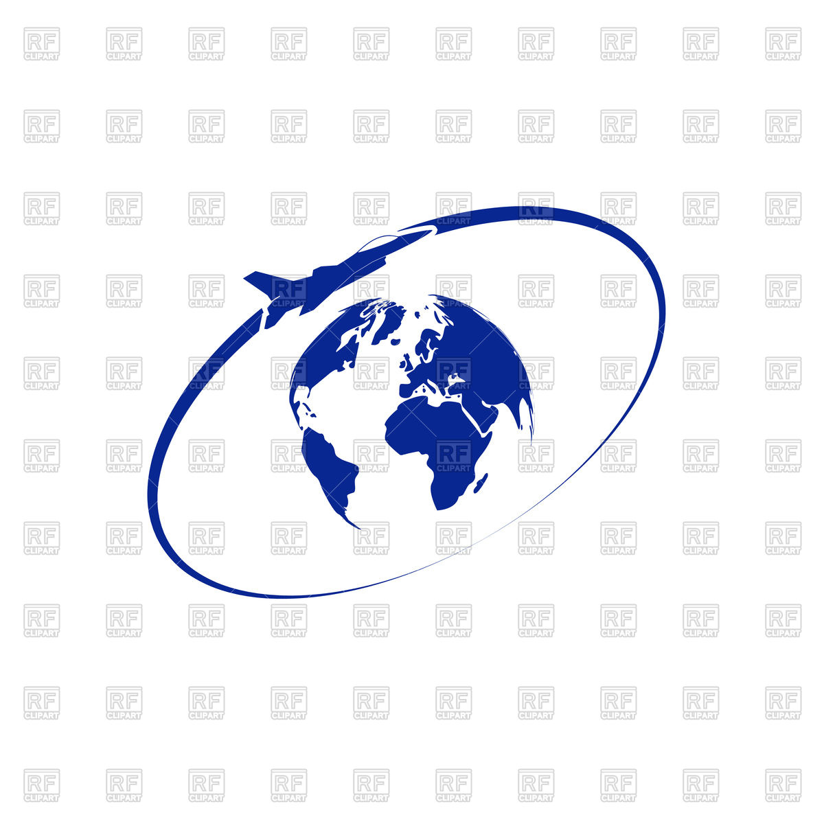 1200x1200 Airplane Fly Around The Planet Earth Vector Image Of Travel