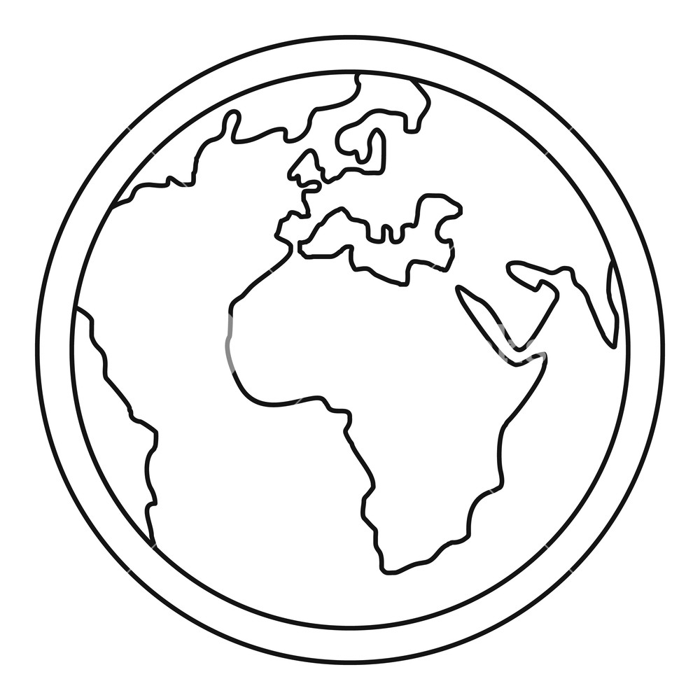1000x1000 Planet Earth Icon Outline Illustration Of Planet Earth Vector