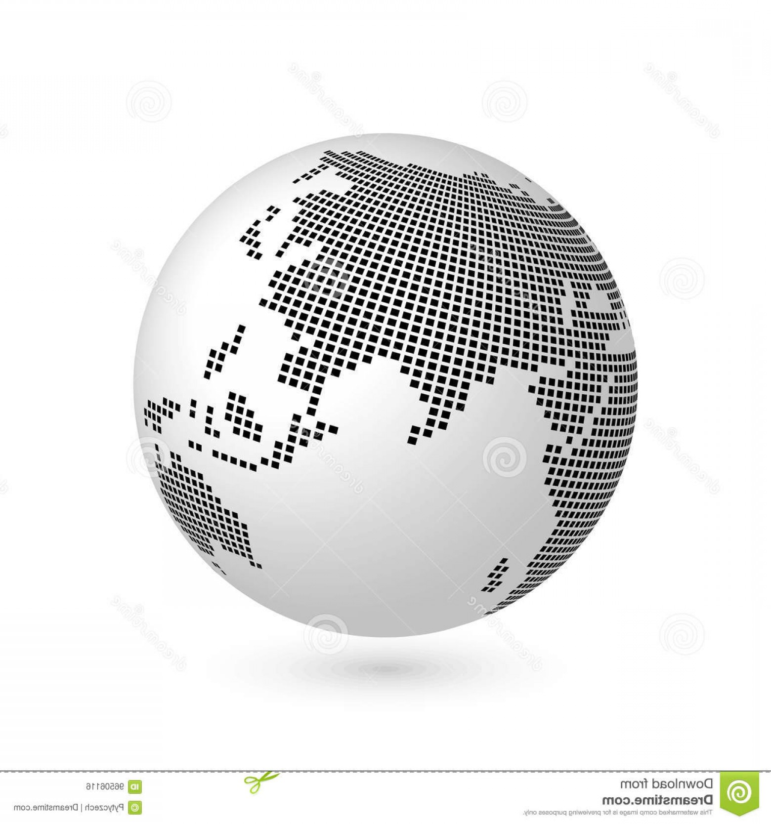 1560x1668 Stock Illustration Planet Earth Globe Black Squared Map Continents