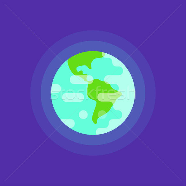 600x600 Vector Simple Flat Style Illustration Of Planet Earth Vector