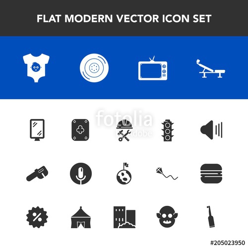 500x500 Modern, Simple Vector Icon Set With Planet, Fitness, Globe, Car