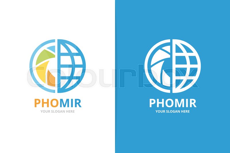 800x533 Vector Camera Shutter And Planet Logo Stock Vector Colourbox