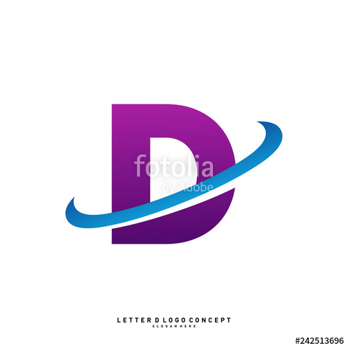 500x500 Letter D Planet Logo Design Concept Vector Template Initial D