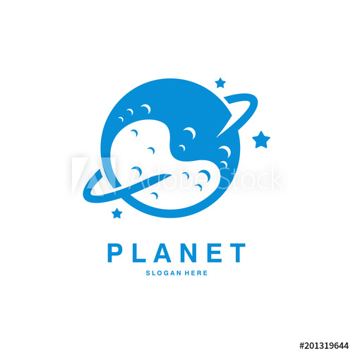 500x500 Planet Logo Designs Vector, Satellite Logo Template