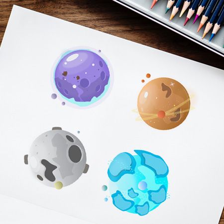 450x450 Free Planet Vector Set