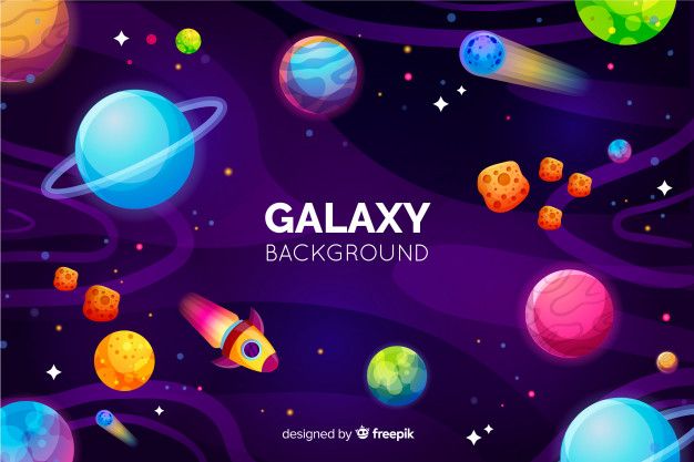 626x417 Galaxy Background With Colorful Planets Vector Free Download