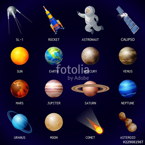 500x500 Planets Icon Set Cartoon Set Of Planets Vector Icons For Web